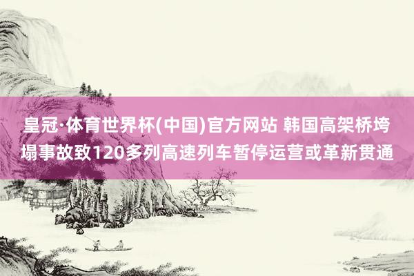 皇冠·体育世界杯(中国)官方网站 韩国高架桥垮塌事故致120多列高速列车暂停运营或革新贯通