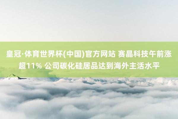 皇冠·体育世界杯(中国)官方网站 赛晶科技午前涨超11% 公司碳化硅居品达到海外主活水平
