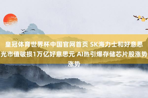 皇冠体育世界杯中国官网首页 SK海力士和好意思光市值破损1万亿好意思元 AI热引爆存储芯片股涨势
