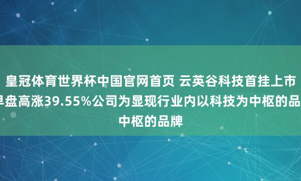 皇冠体育世界杯中国官网首页 云英谷科技首挂上市 早盘高涨39.55%公司为显现行业内以科技为中枢的品牌