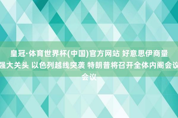 皇冠·体育世界杯(中国)官方网站 好意思伊商量强大关头 以色列越线突袭 特朗普将召开全体内阁会议