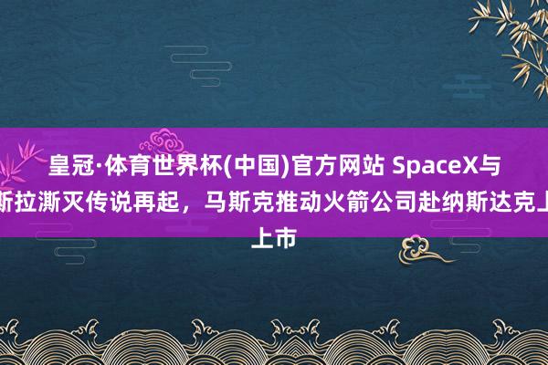 皇冠·体育世界杯(中国)官方网站 SpaceX与特斯拉澌灭传说再起，马斯克推动火箭公司赴纳斯达克上市