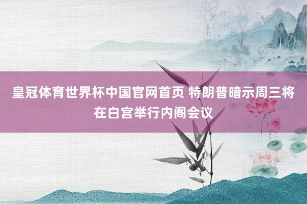 皇冠体育世界杯中国官网首页 特朗普暗示周三将在白宫举行内阁会议