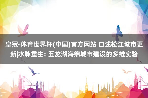 皇冠·体育世界杯(中国)官方网站 口述松江城市更新|水脉重生: 五龙湖海绵城市建设的多维实验