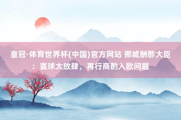 皇冠·体育世界杯(中国)官方网站 挪威酬酢大臣:寰球太放肆,再行商酌入欧问题