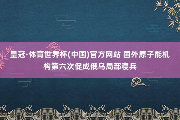 皇冠·体育世界杯(中国)官方网站 国外原子能机构第六次促成俄乌局部寝兵