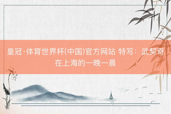 皇冠·体育世界杯(中国)官方网站 特写:武契奇在上海的一晚一晨