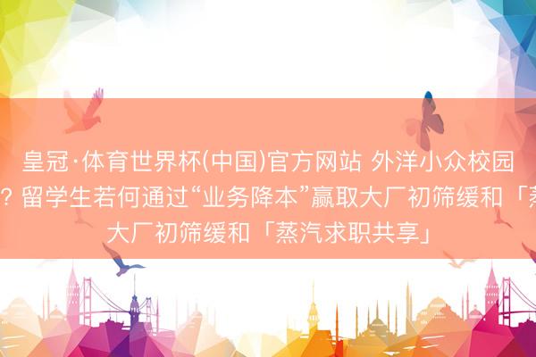 皇冠·体育世界杯(中国)官方网站 外洋小众校园竞赛含金量低? 留学生若何通过“业务降本”赢取大厂初筛缓和「蒸汽求职共享」