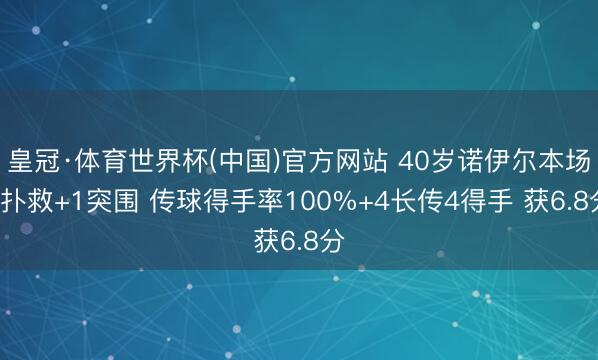 皇冠·体育世界杯(中国)官方网站 40岁诺伊尔本场1扑救+1突围 传球得手率100%+4长传4得手 获6.8分